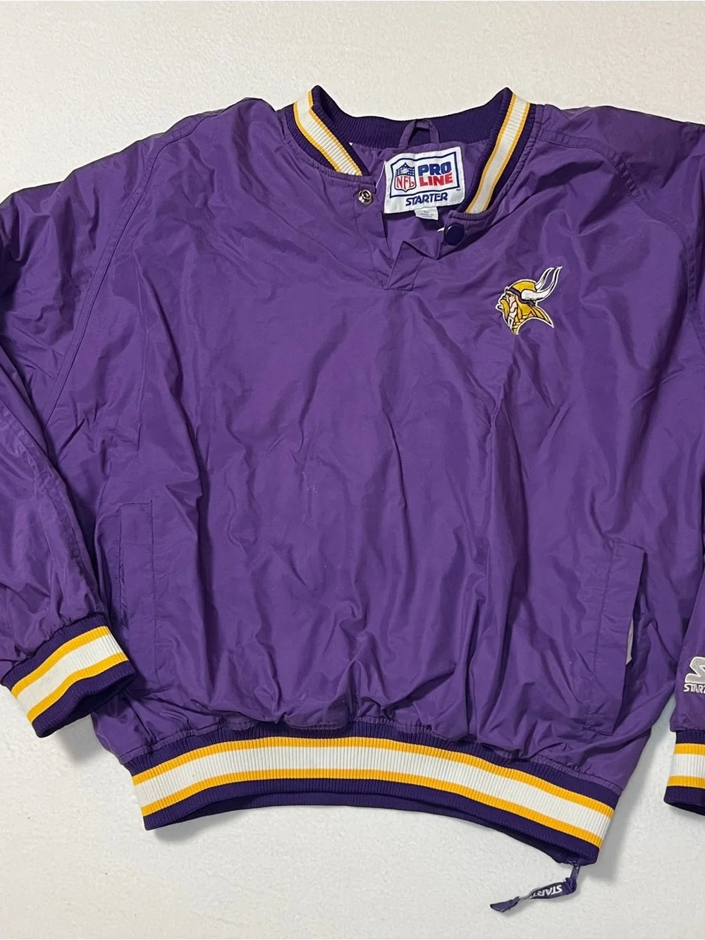 Starter Minnesota Vikings Pullover Mens Large NFL Purple Vintage VTG Football